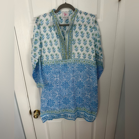 Bella Tu Dresses & Skirts - Bella Tu - Size Large -  Blue and Green Patterned Dress
